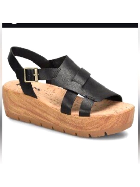 Kork-Ease Shoes - KORKS STRAPPY WOODEN PLATFORM CHUNKY SANDALS SIZE 9 BLACK